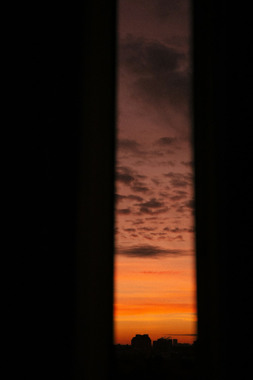 a view of a sunset through a window