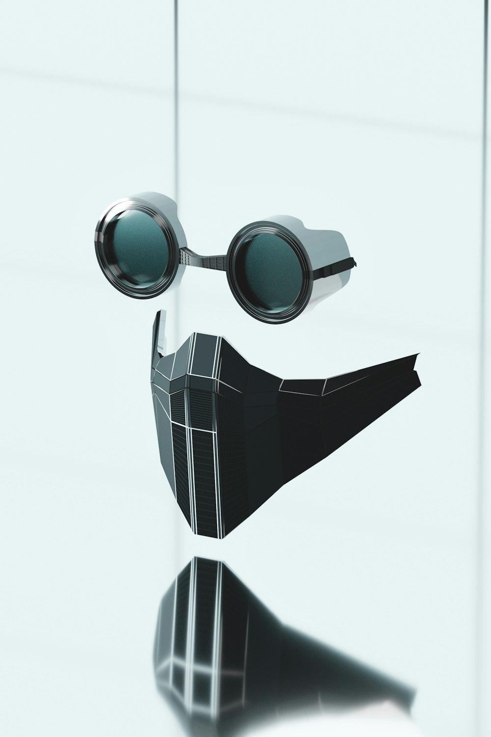 a mask with goggles and a pair of glasses