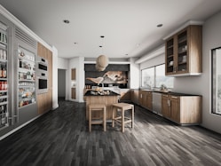 A well-equipped kitchen featuring modern appliances and stylish cabinetry.