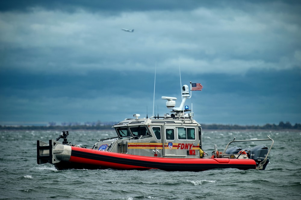 a coast guard boat in the middle of the ocean