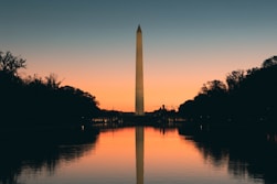 the washington monument in washington dc at sunset
