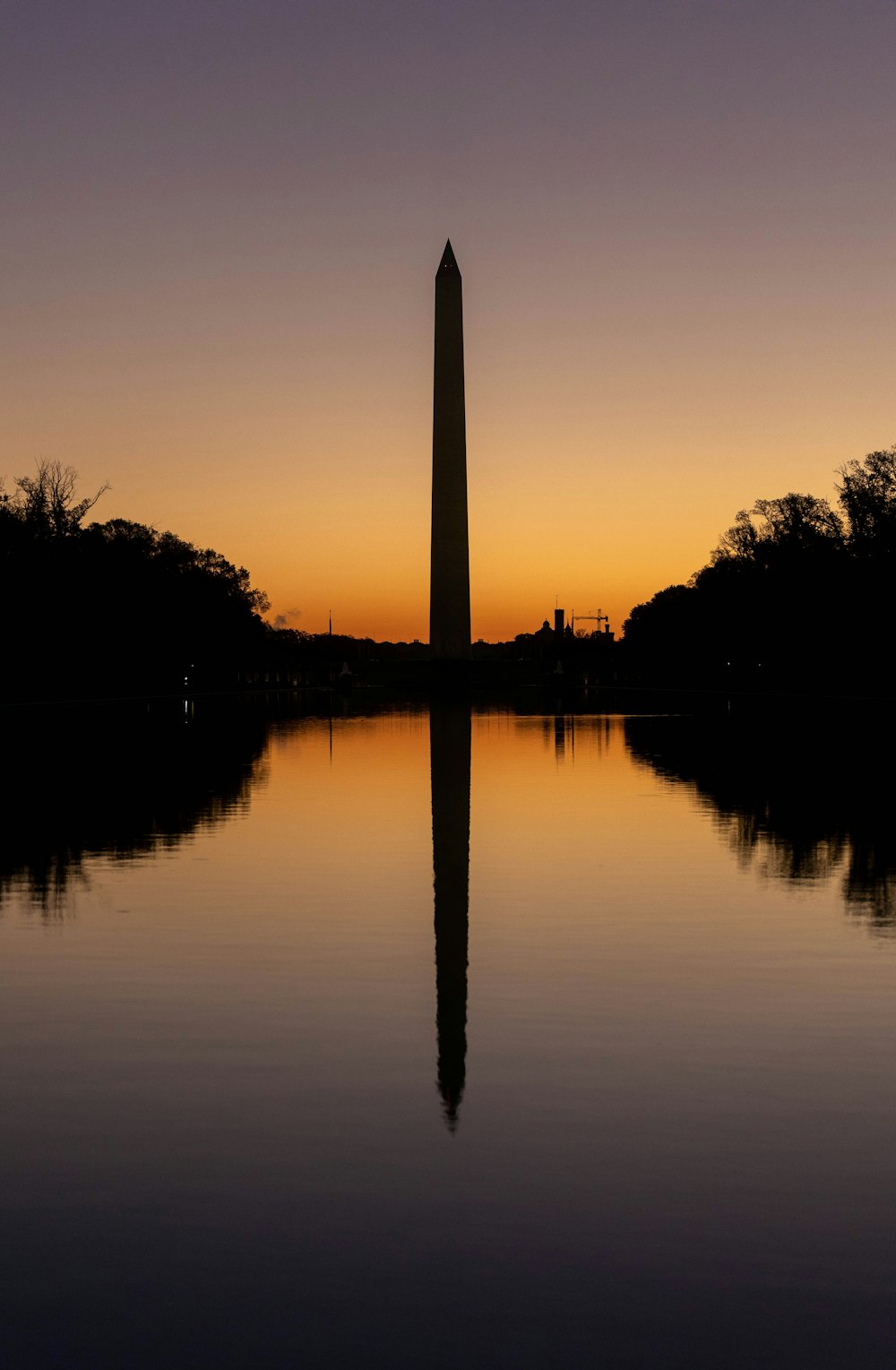 Il monumento a Washington DC al tramonto