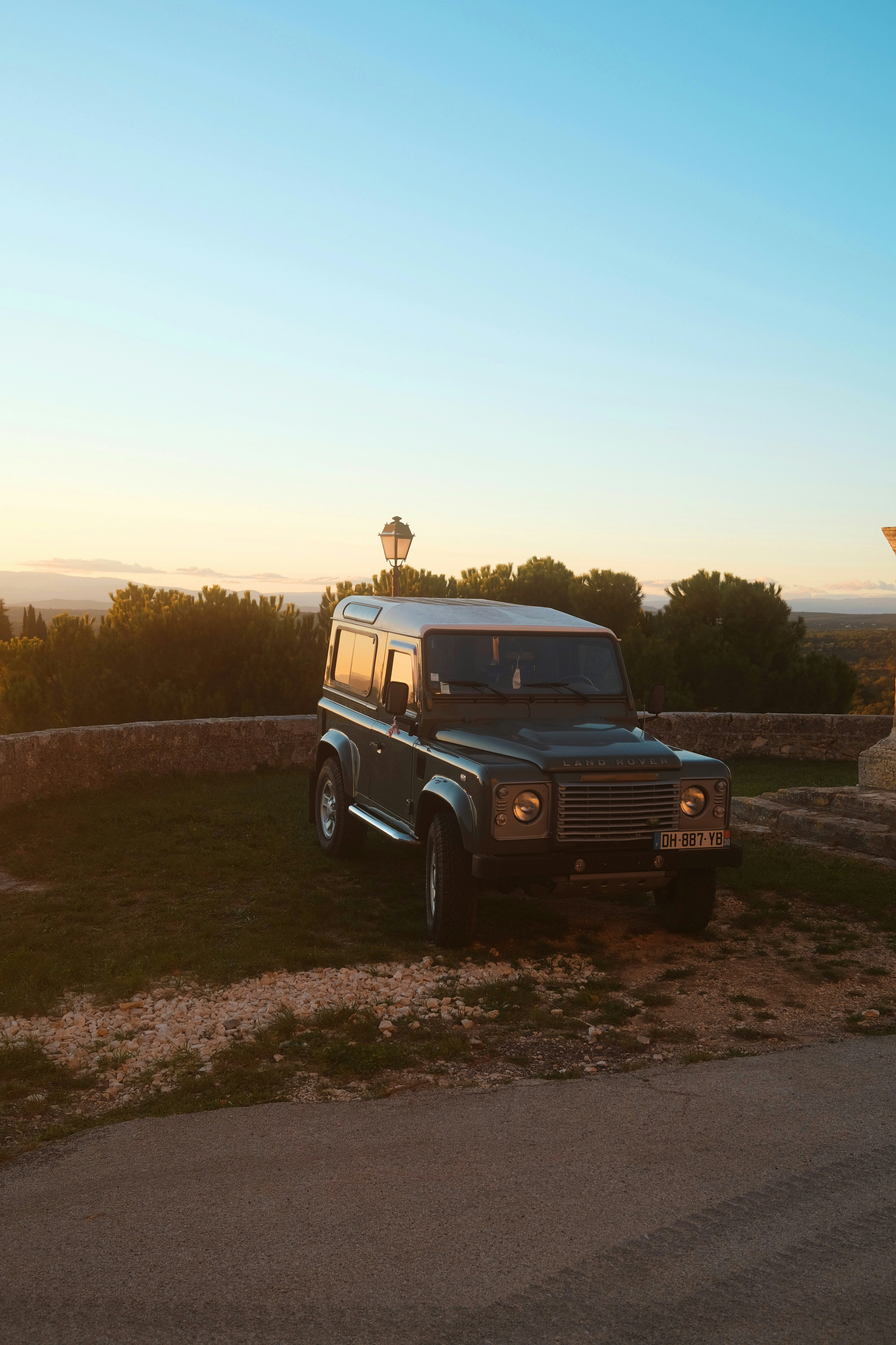 a jeep parked on the side of a road