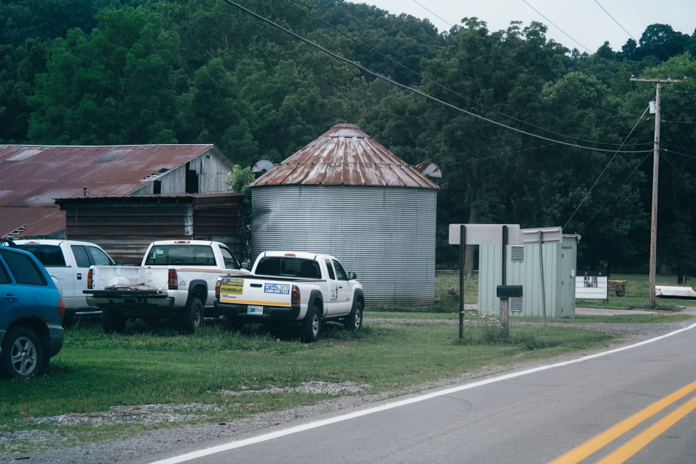 a car parked on the side of a road