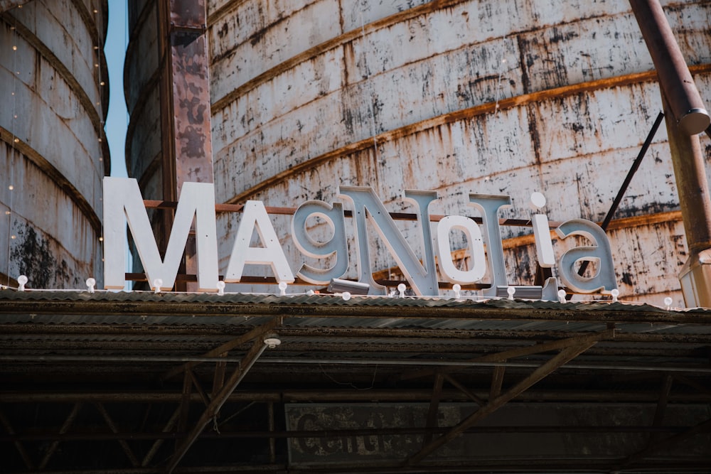 a sign that is on top of a building