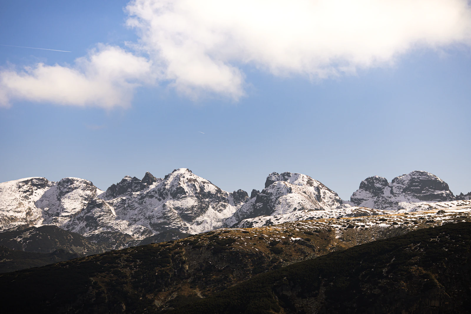 Snow covered Rila mountains in Bulgaria