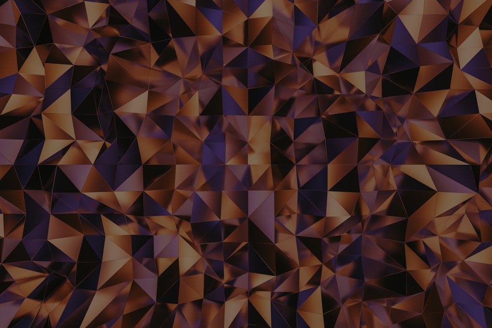 a purple and gold abstract background with triangles