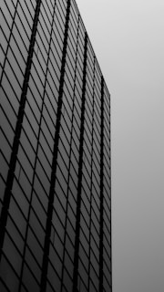 a black and white photo of a tall building