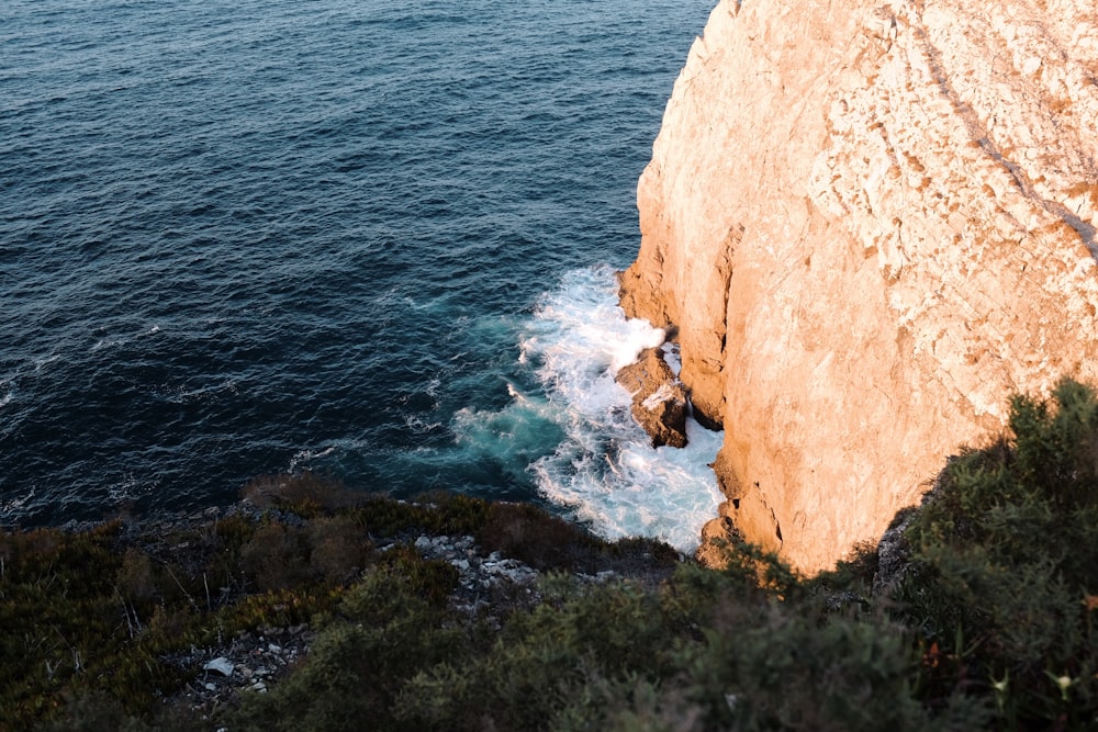 a view of a body of water from a cliff