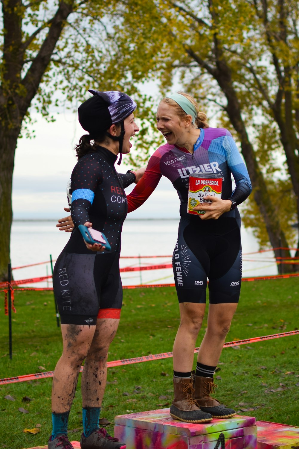 a couple of women standing next to each other