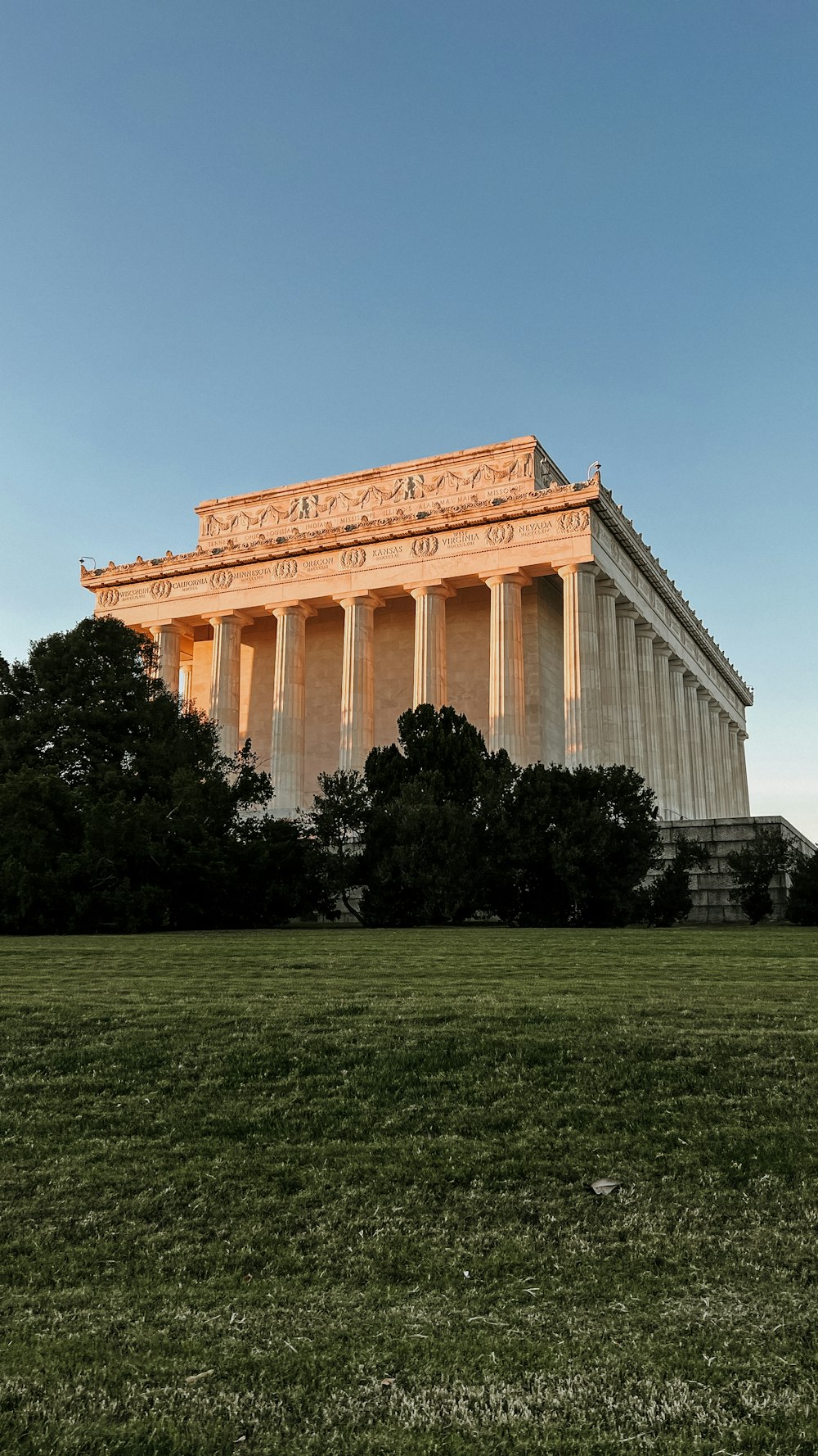 a view of the lincoln memorial in washington dc