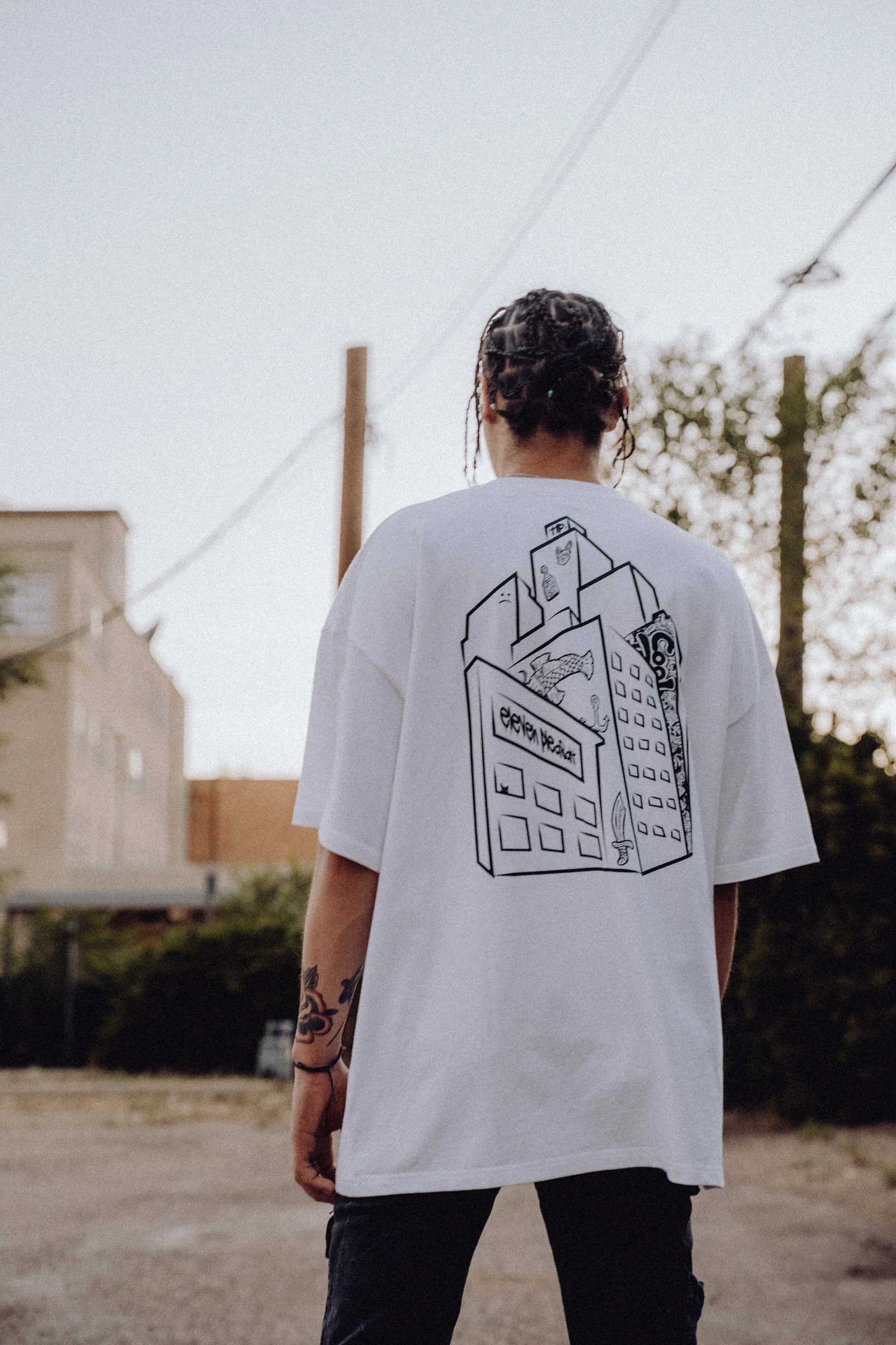 Streetwear style, man on skateboard