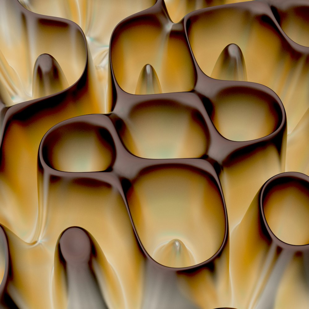 a computer generated image of a group of brown objects