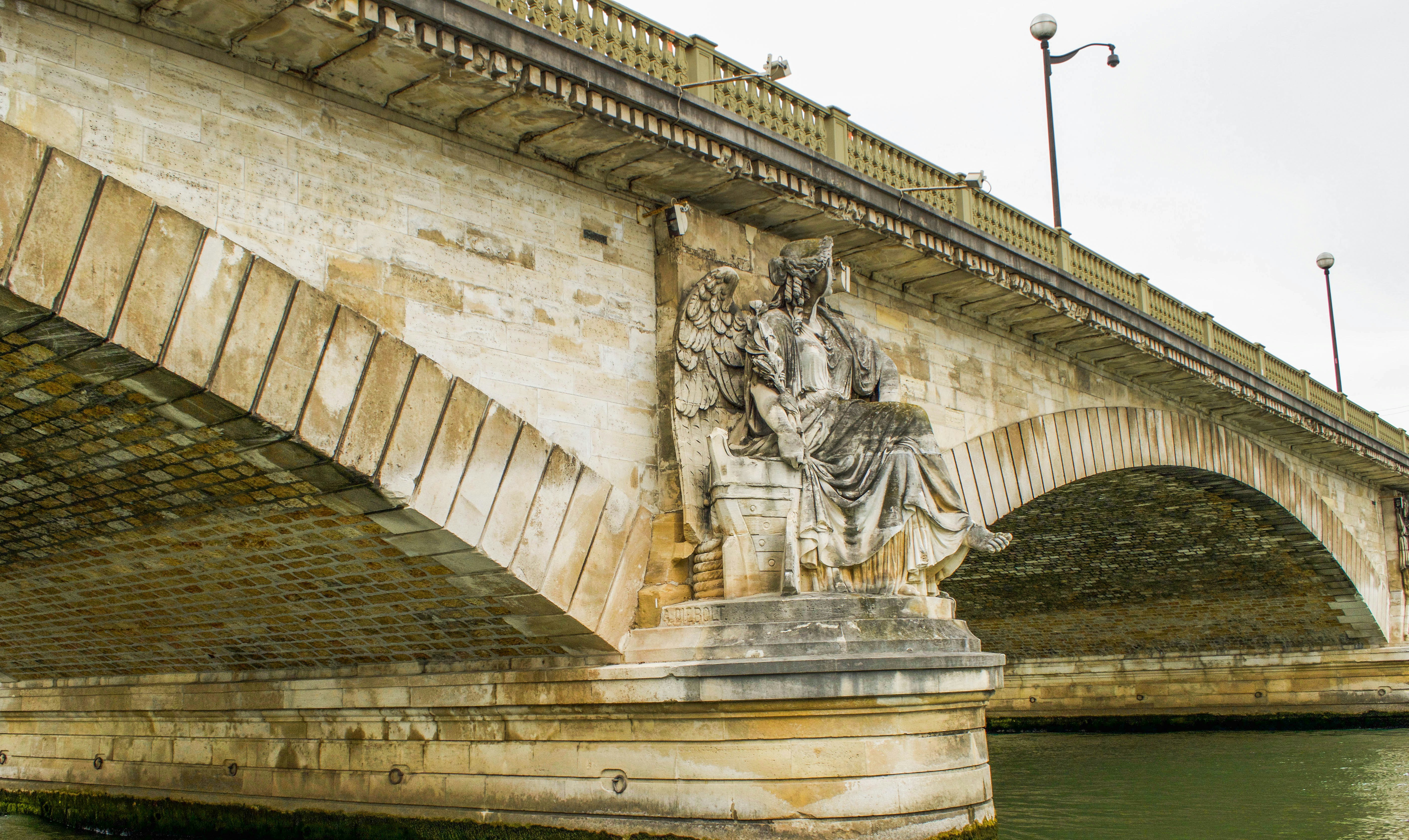 The underside of bridges on the Seine River 