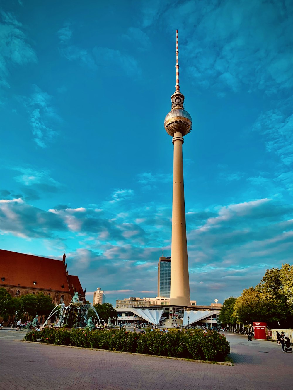 a tall tower with a clock on top of it