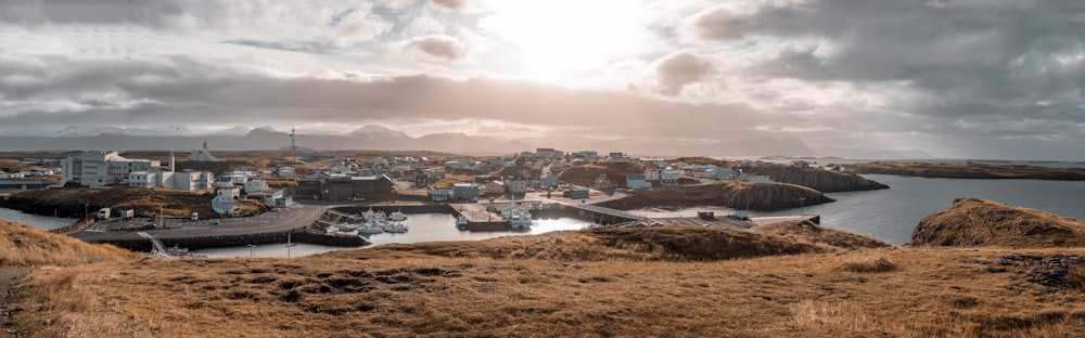 a view of a city and a body of water