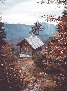 Spacious lodge surrounded by autumn foliage with a nearby hiking trail.