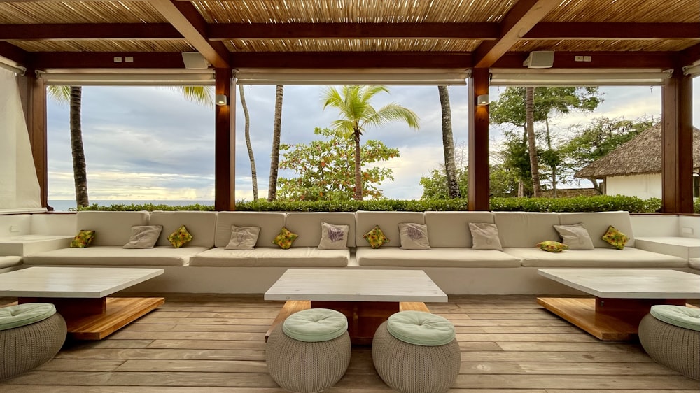 a living room filled with lots of furniture