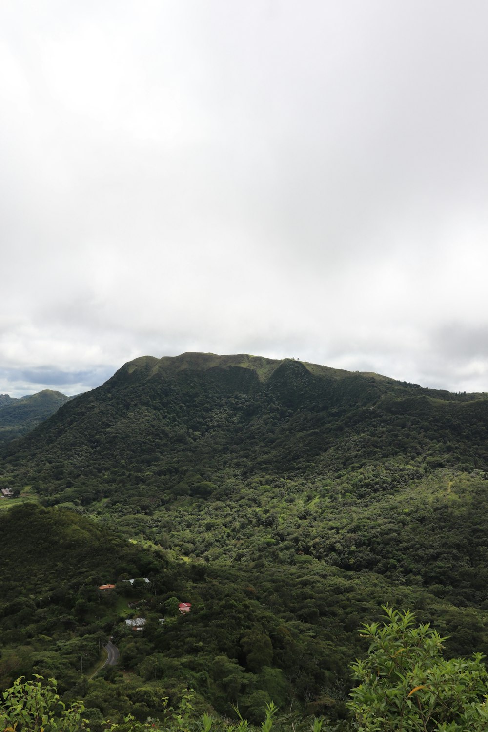 a view of a lush green mountain range