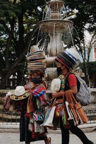 a group of people walking down the street