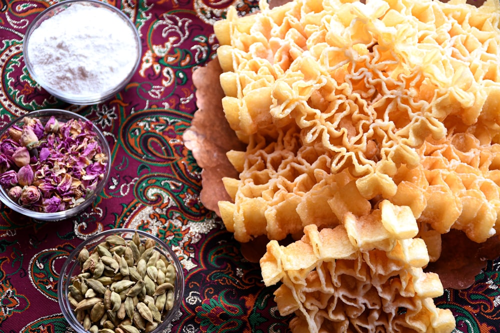 a close up of a plate of food on a table