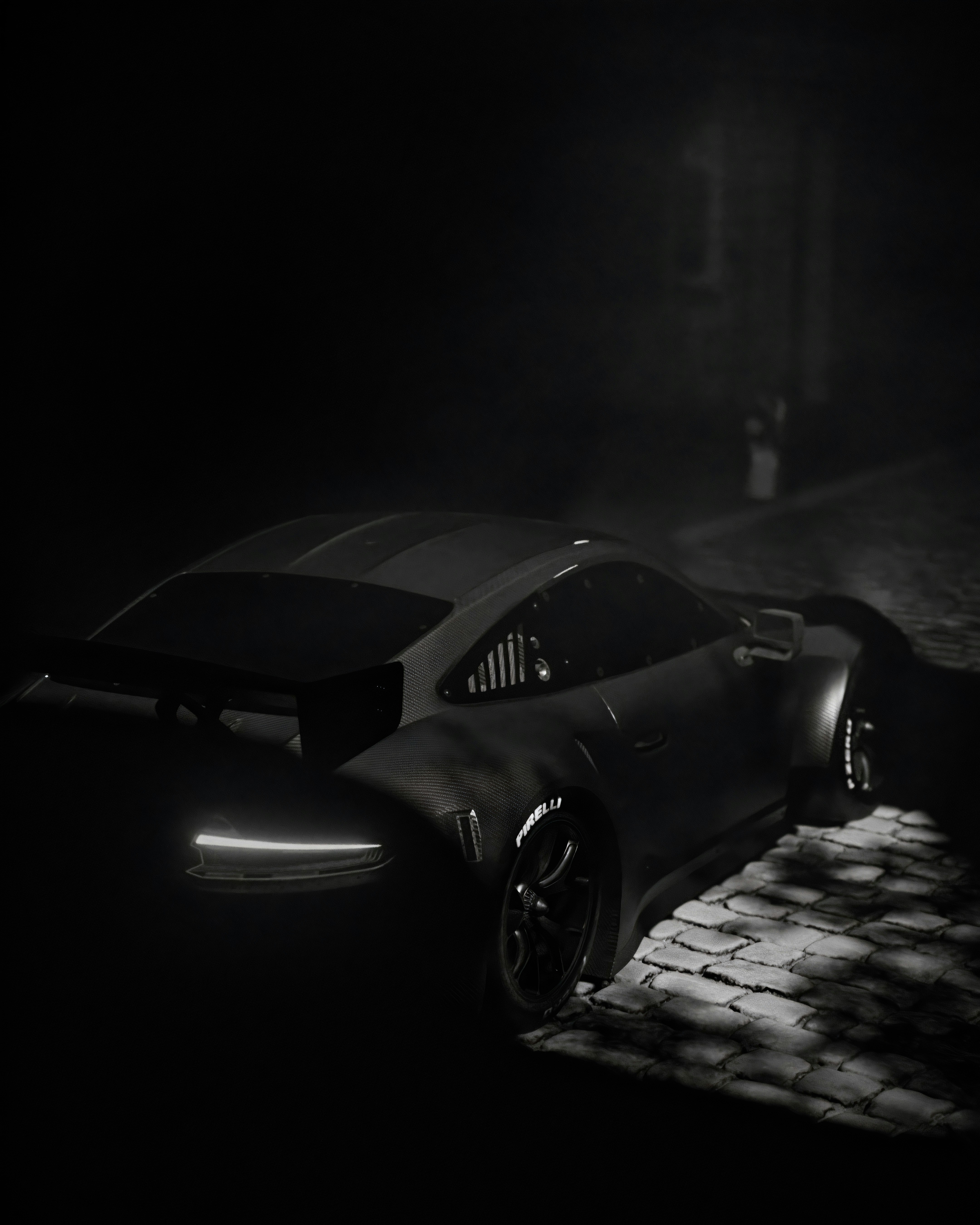 This is an 3D rendering created for an monochrome challange.

Find out more here:
https://www.behance.net/gallery/128255705/Monochrome-Porsche-911-GT3-R