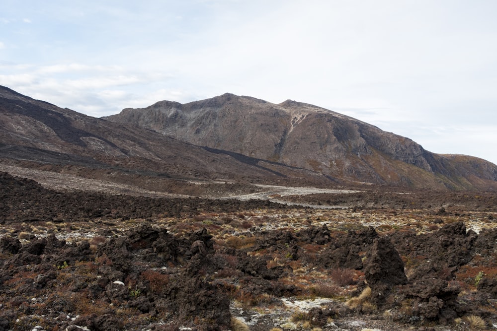 a rocky mountain range with a river running through it