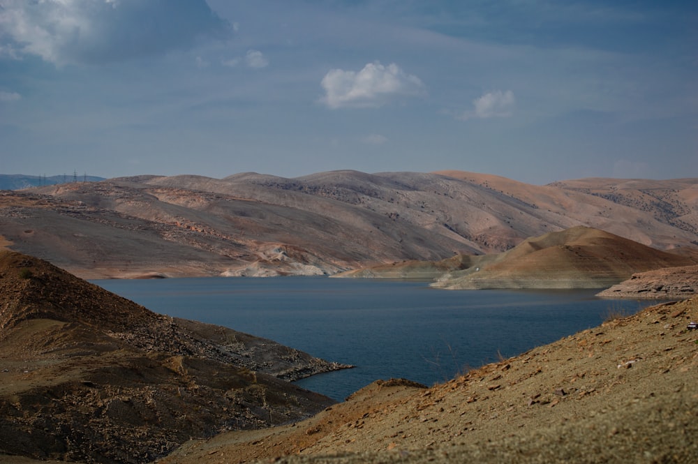 a large body of water surrounded by mountains