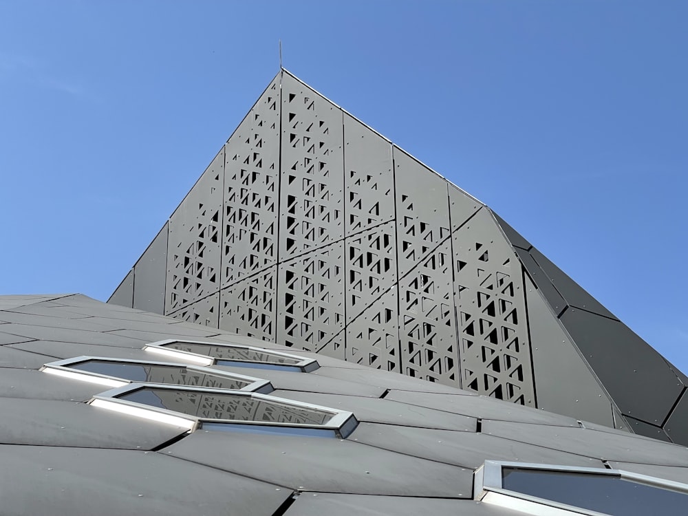 a close up of the roof of a building