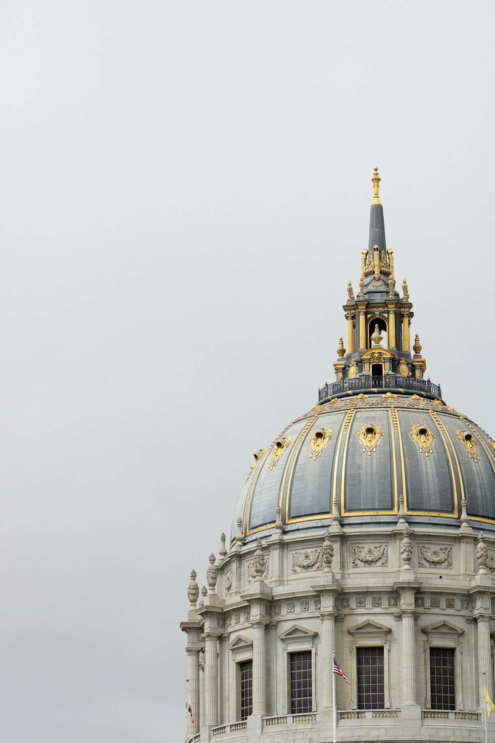 a large dome with a clock on top of it