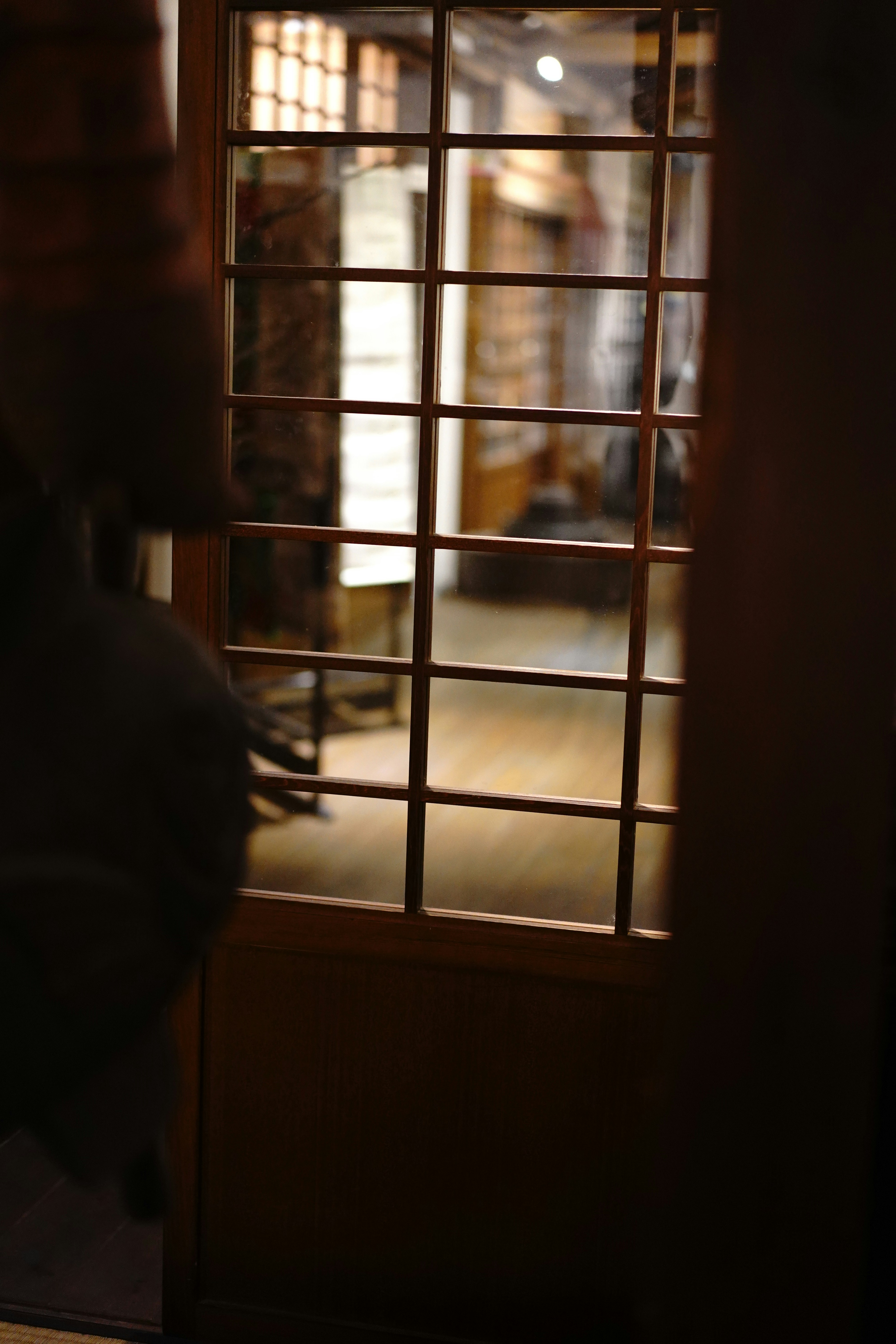 a person standing in front of a door