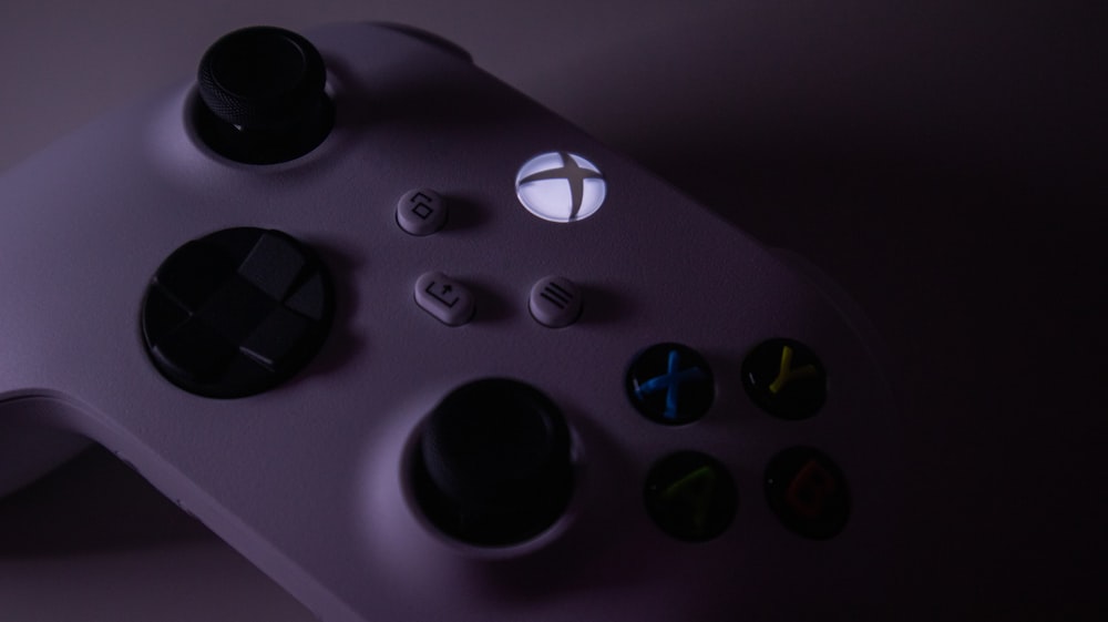 a close up of a video game controller