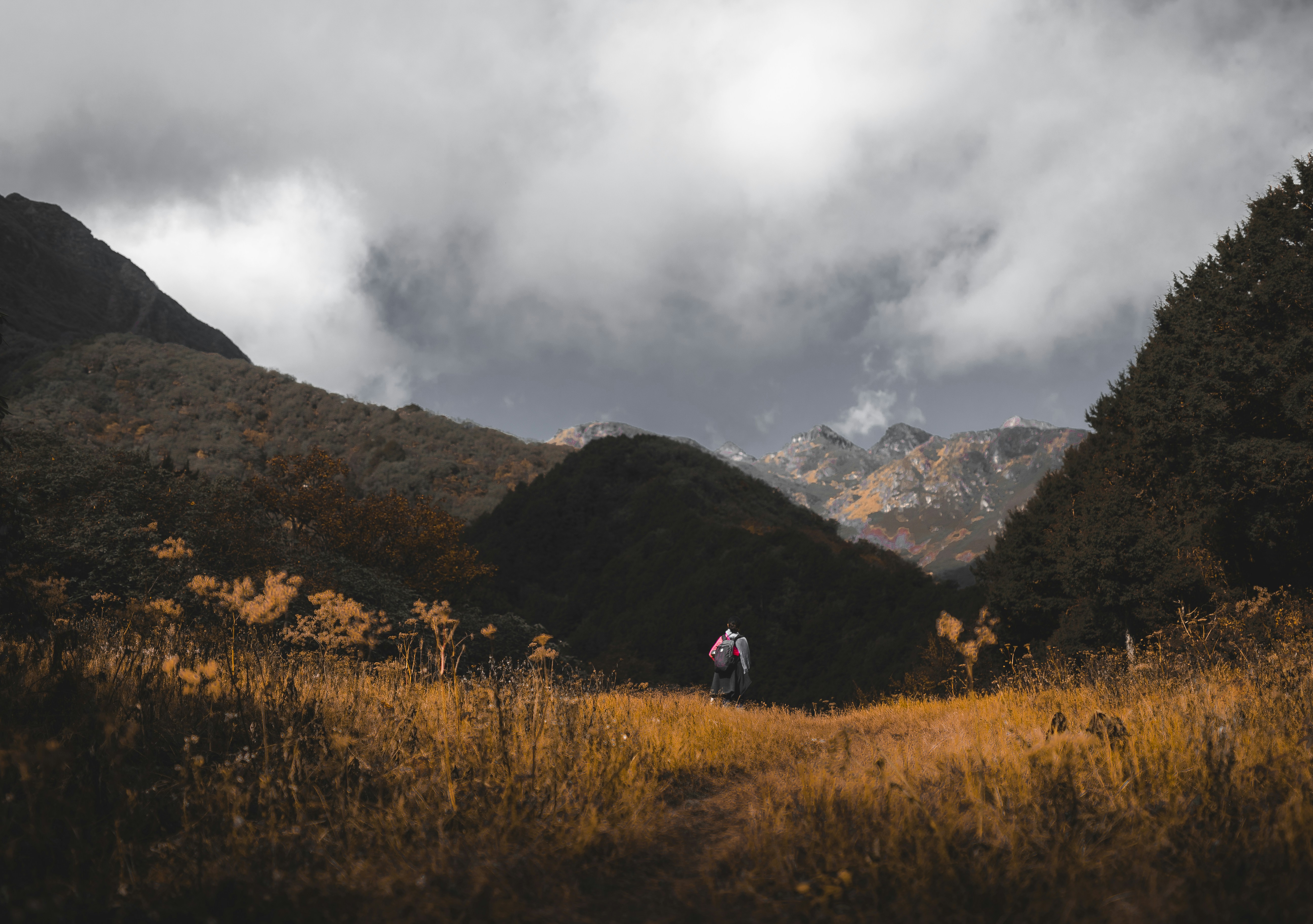 a couple of people standing on top of a grass covered field, Best Trails 