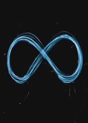 a blue light painting of an infinite sign