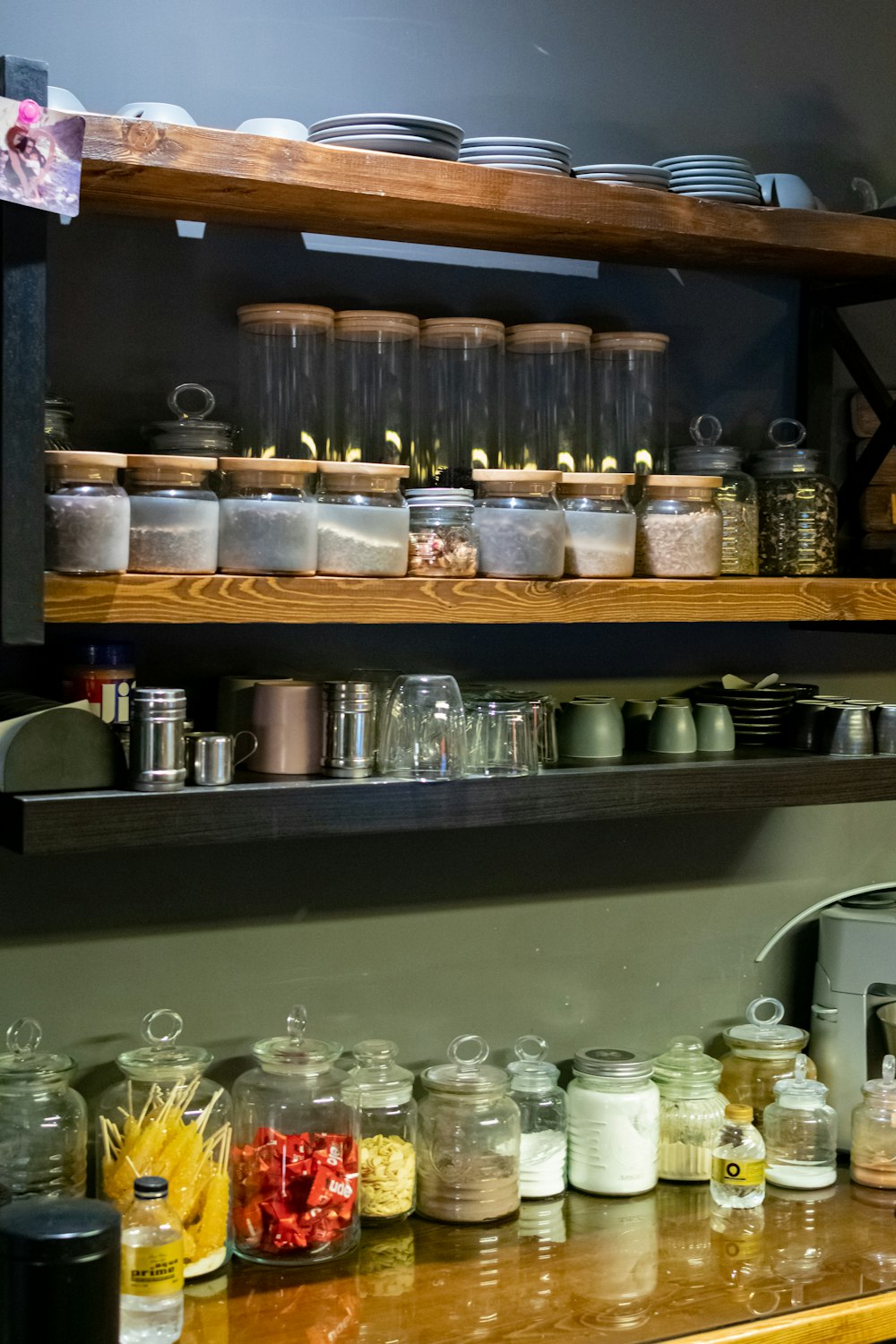 a kitchen filled with lots of different types of food