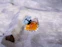 a close up of a glass ring on a table