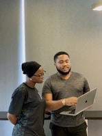 A woman tutoring with a teacher using virtual methods