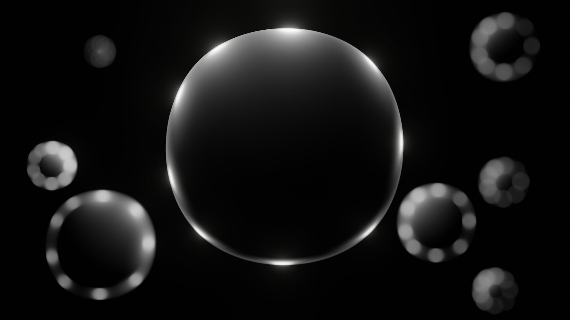 a group of bubbles floating in the air