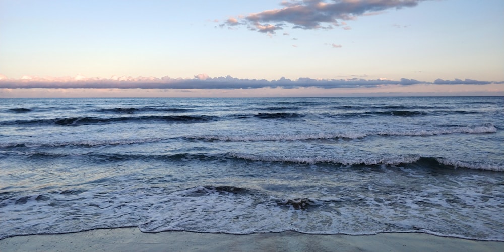 a view of the ocean from the beach