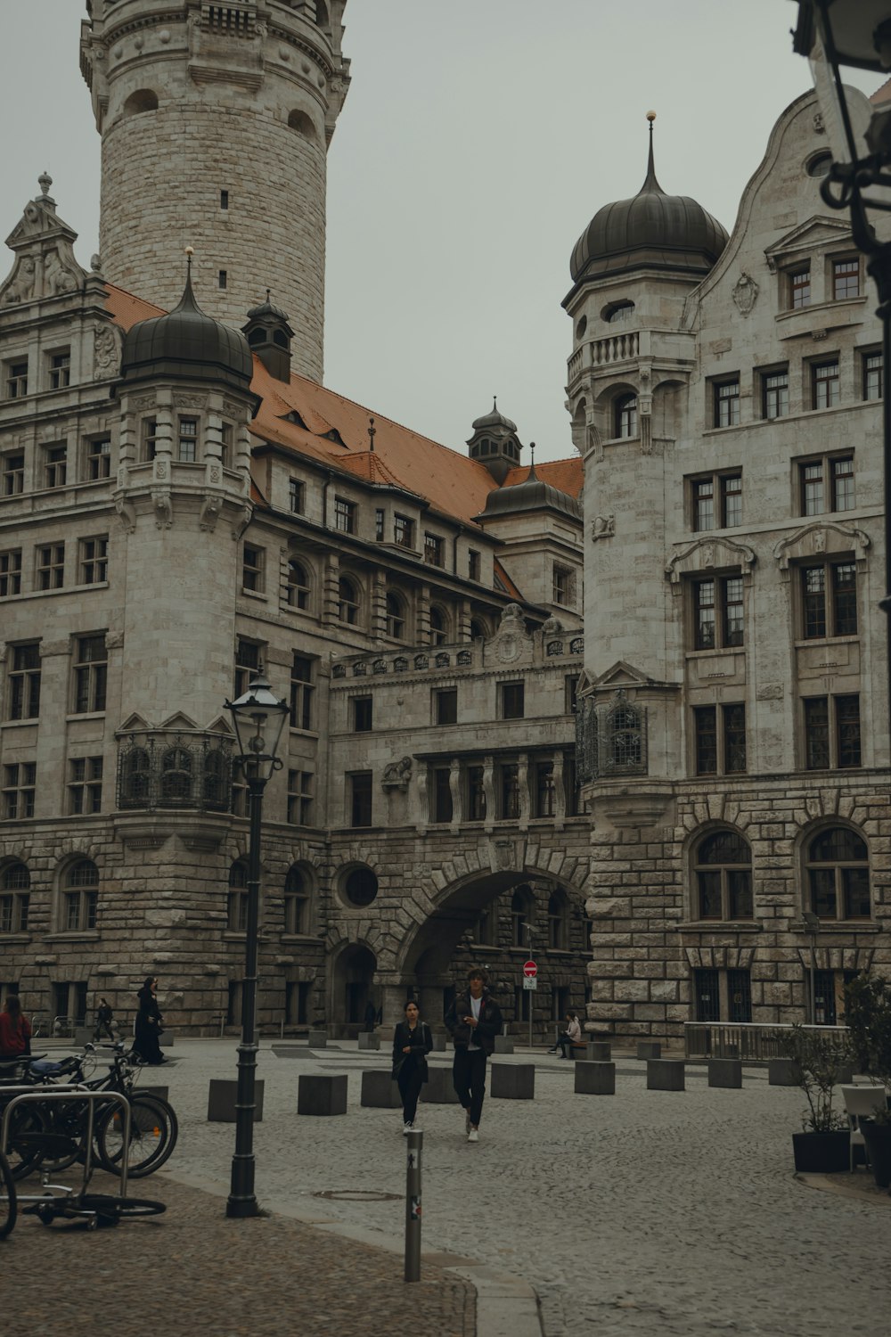 a large building with a clock tower on top of it