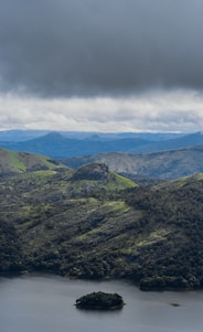 a large body of water surrounded by mountains