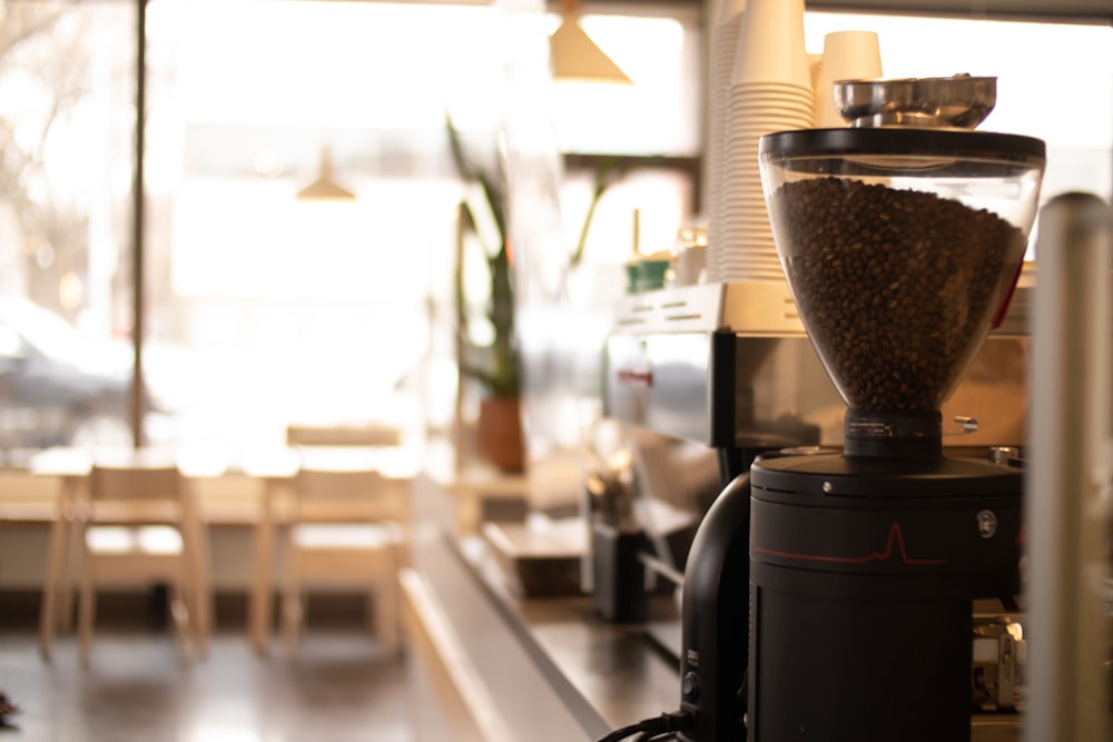 a coffee maker sitting on top of a counter