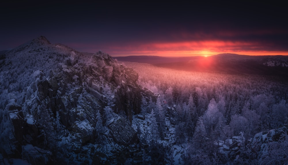 a snow covered mountain