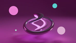a shiny purple object with circles around it