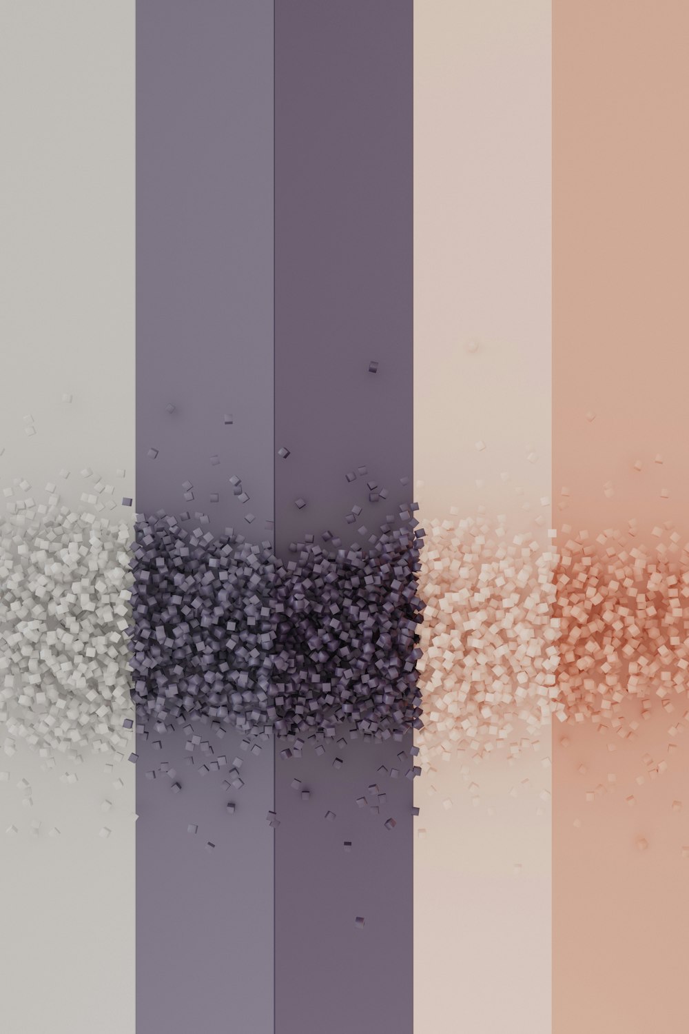 um grupo de linhas coloridas diferentes com pequenas bolhas