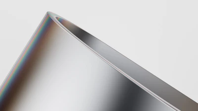 Close-up of anodized aluminum surfaces with vibrant, elegant colors