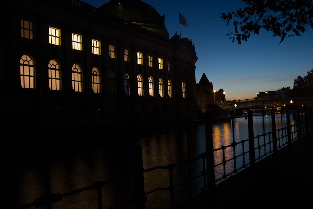 a building that is next to a body of water