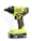 A bright green and black cordless power drill with the brand name 'Ryobi' prominently displayed. The drill features textured grips and buttons for operation, and the battery section is labeled 'Lithium 18V 1.5Ah'.