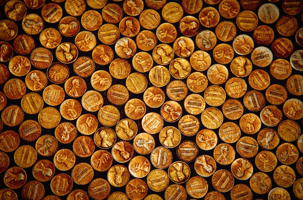 a close up of a bunch of wood logs