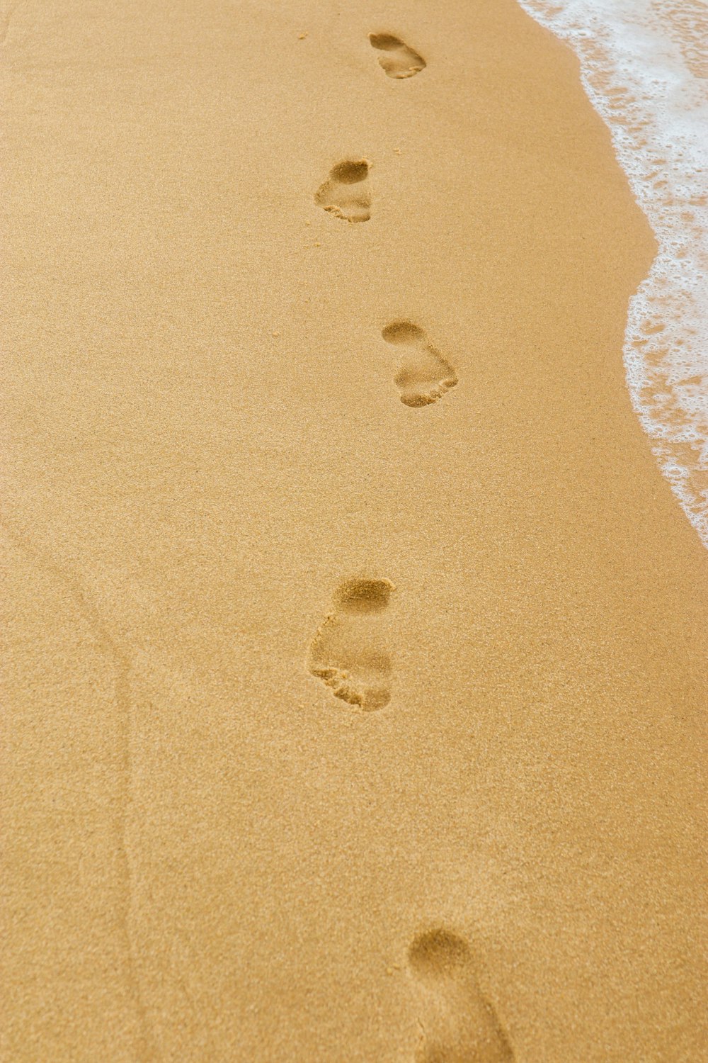 a couple of footprints that are in the sand